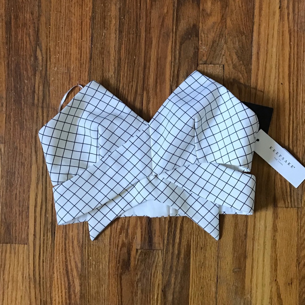Keepsake zippered strapless crop top